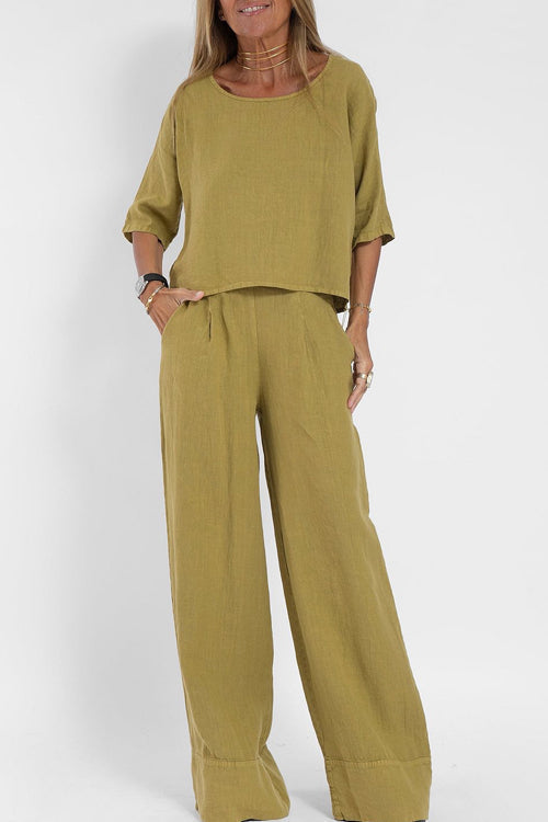 Lightweight Two-Piece Women's Set with Wide Trousers