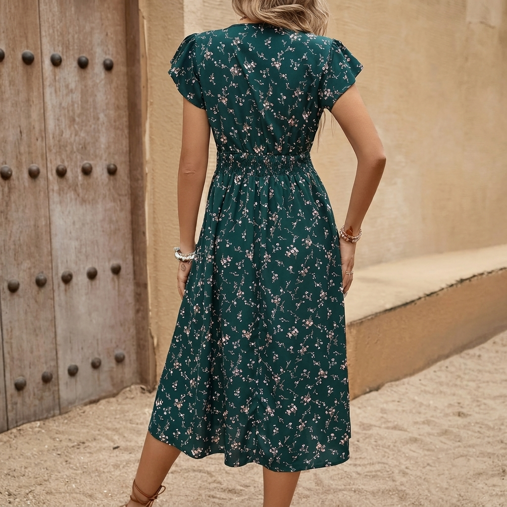 A-line Dress with Floral Print