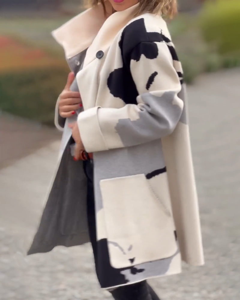 Veste tendance à manches longues avec imprimé