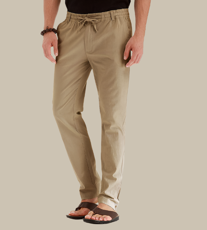 Men's Casual Loose Summer Trousers with Elastic Waist - Mateo