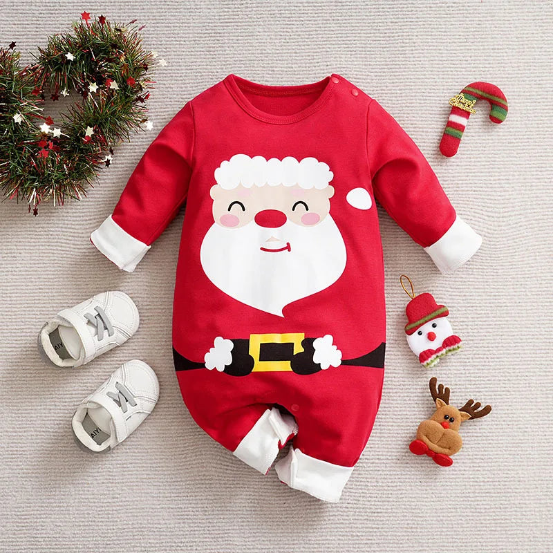 Primeiro conjunto de Natal do bebé - Fato de Pai Natal e duende (0-18M)
