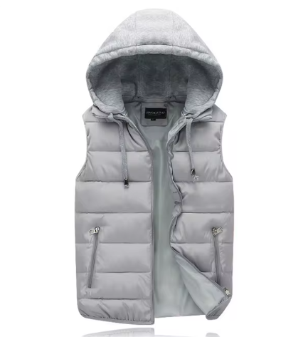 Gilet matelassé pour homme avec capuche, chaud et confortable pour un style décontracté