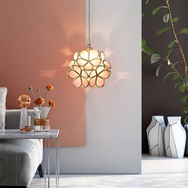 Glass Flower Pendant Light Nordic Design