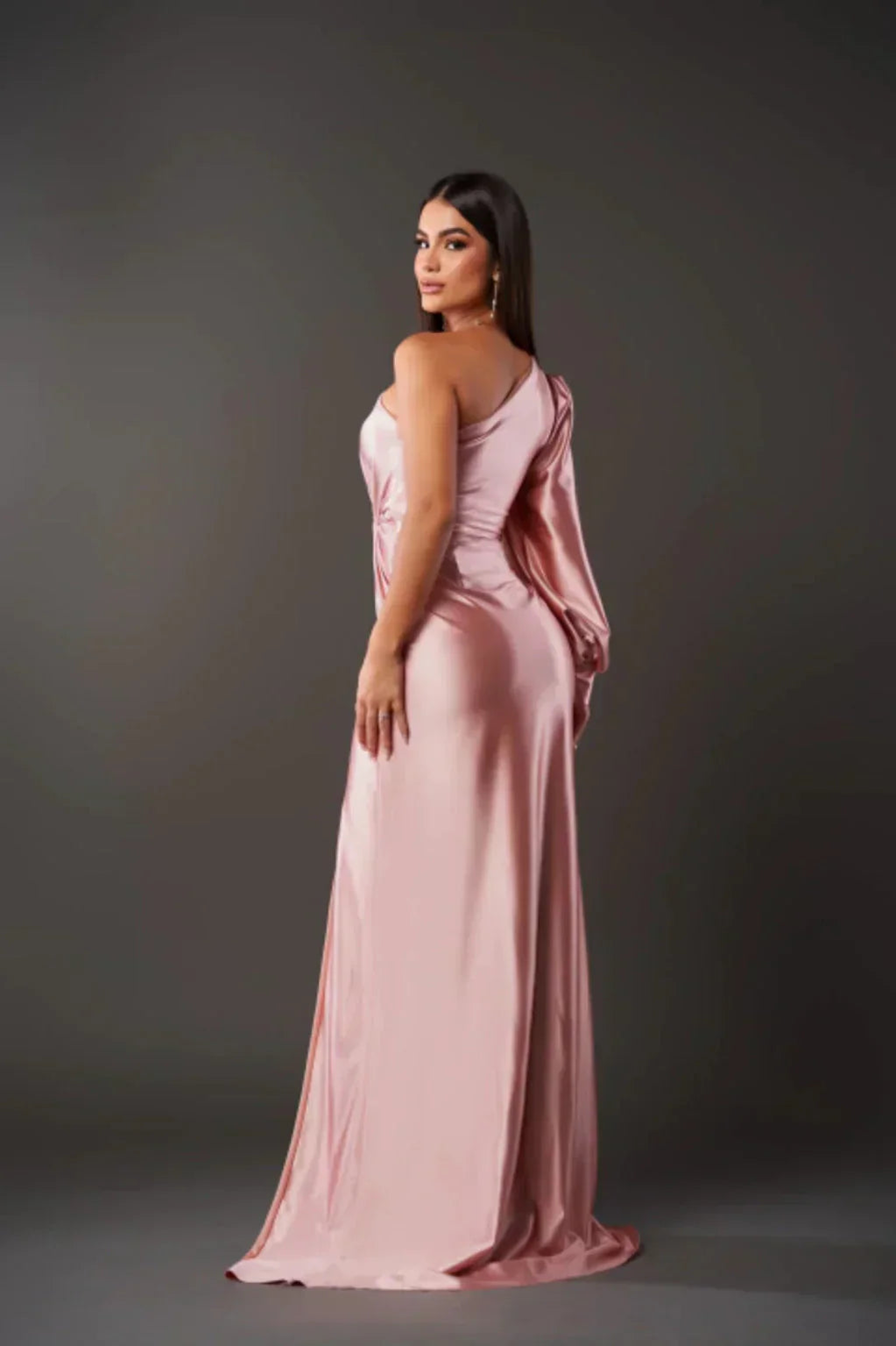Ladies' Elegant Gala Maxi Dress with One Shoulder and Split