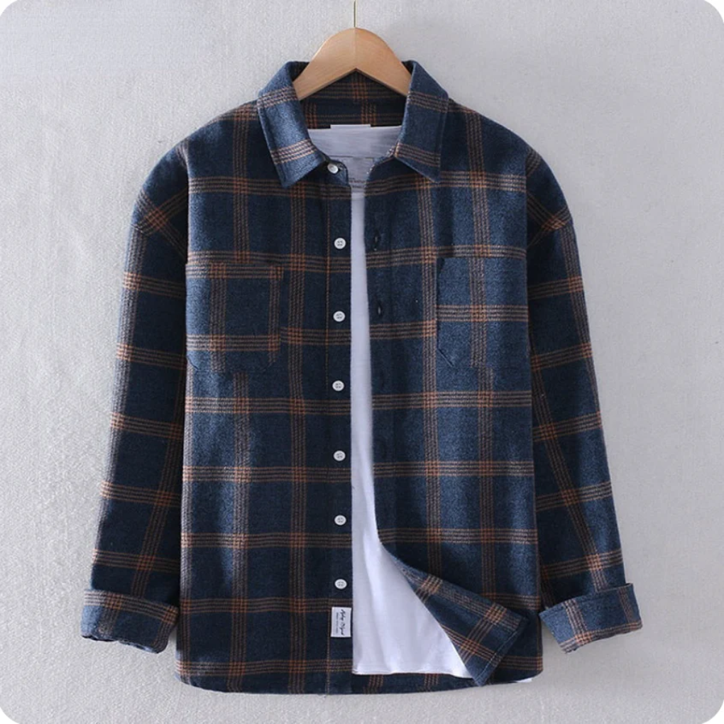 Classic style for autumn and winter: checked shirt for men