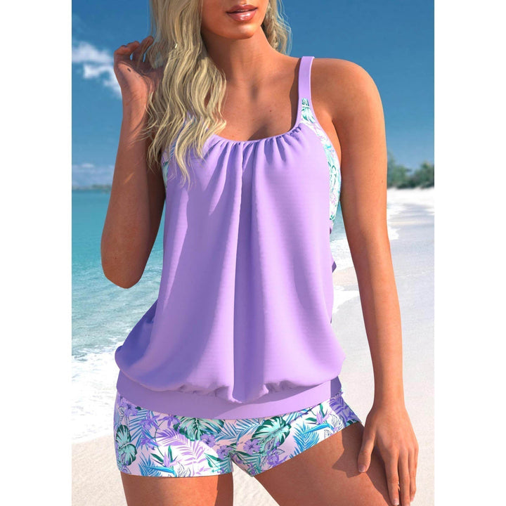 Stylish Tankini Set for Women with Loose-Fitting Top and Shorts