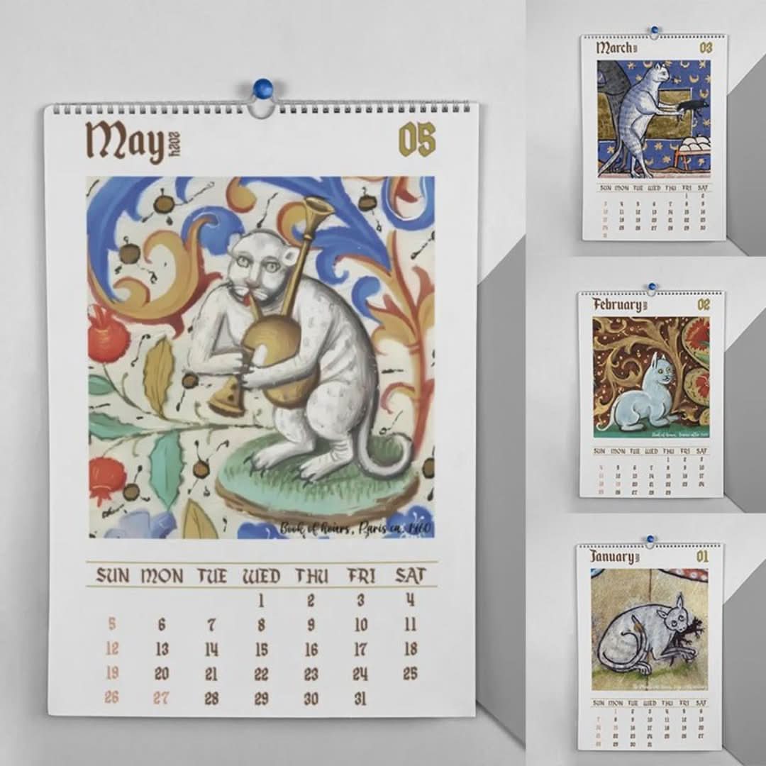 Katzenkalender | 2024, ausgefallen und mittelalterlich
