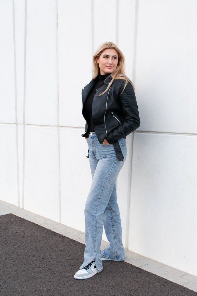Leather Biker Jacket for Women - Alex