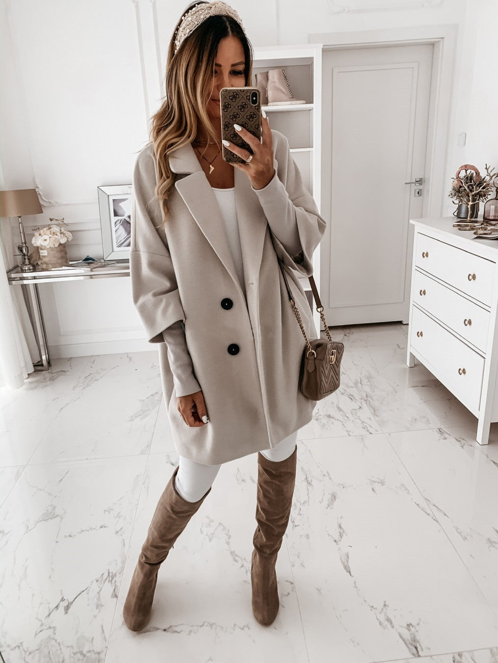 Lotte | Women's coat with 3/4 sleeves made of cotton