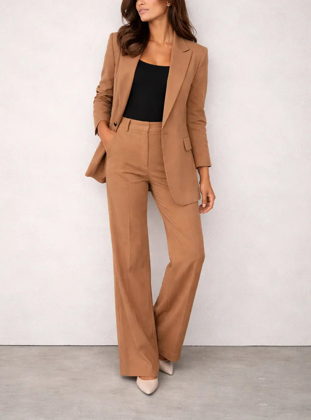 Ladies' suit with wide trousers