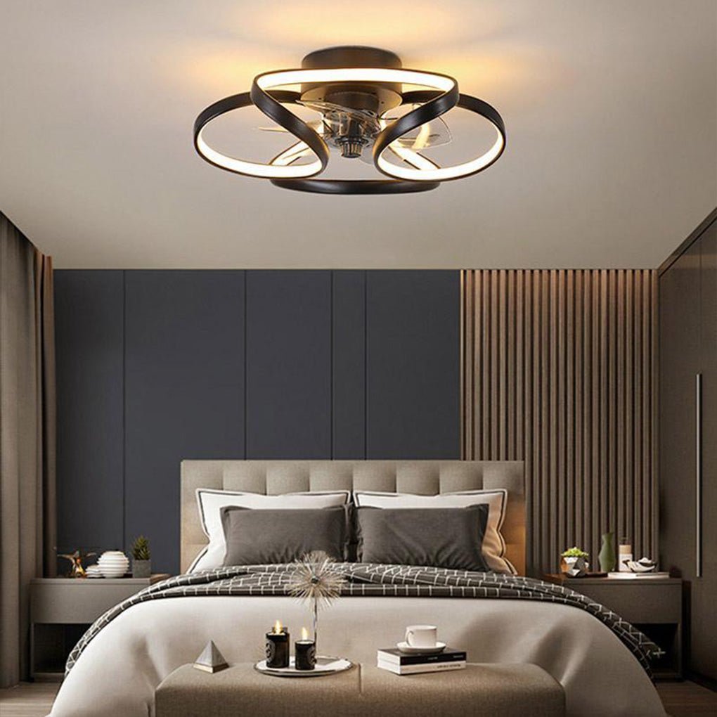 Modern LED Ceiling Fan with Flowers – Stylish and Functional