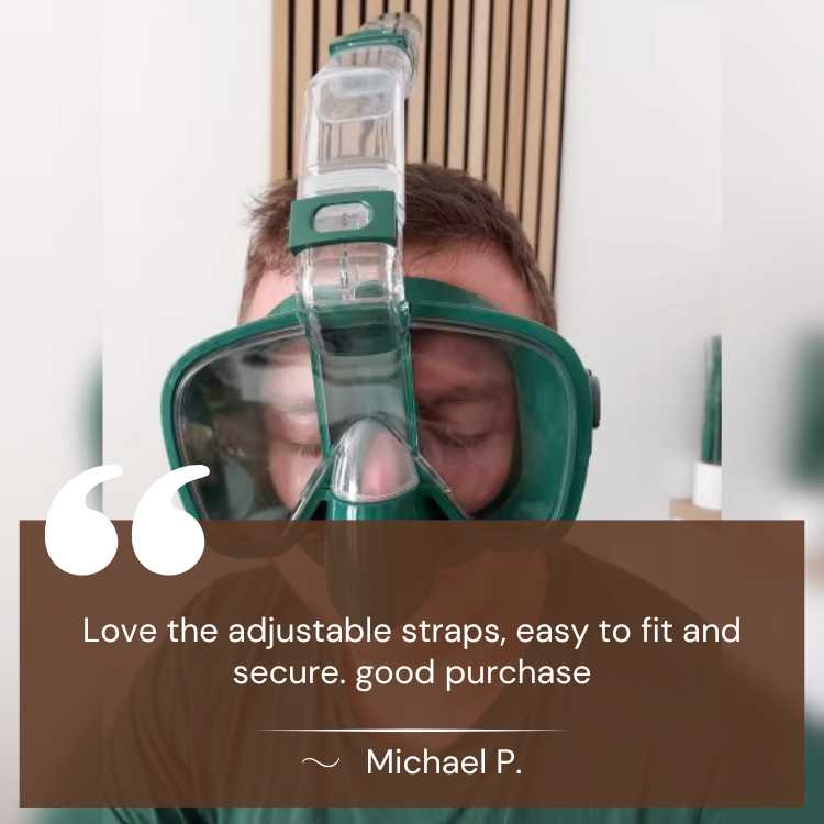 Maschera da snorkeling integrale con visuale panoramica a 180° per uomo e donna