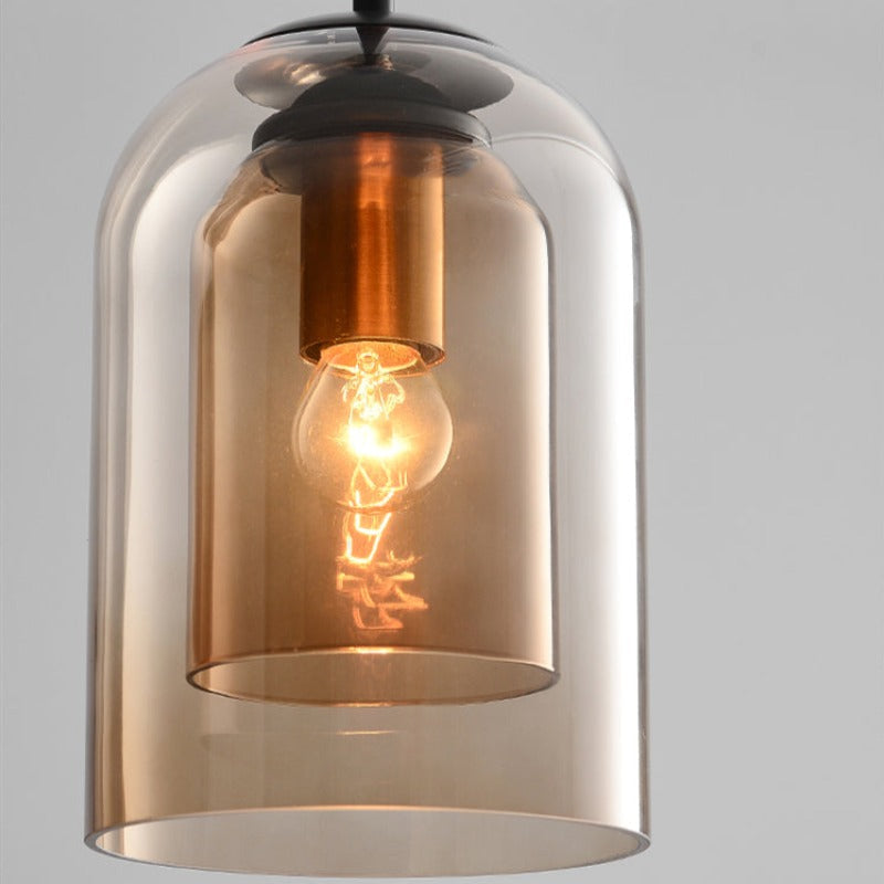 Retro Pendant Lamp with Double Glass – Stylish Lighting