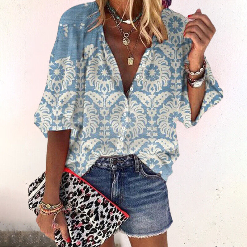 Ayla - Boho-blouse met bloemenprint voor dames
