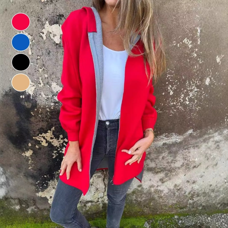 Giacca primaverile da donna con cerniera e vestibilità casual