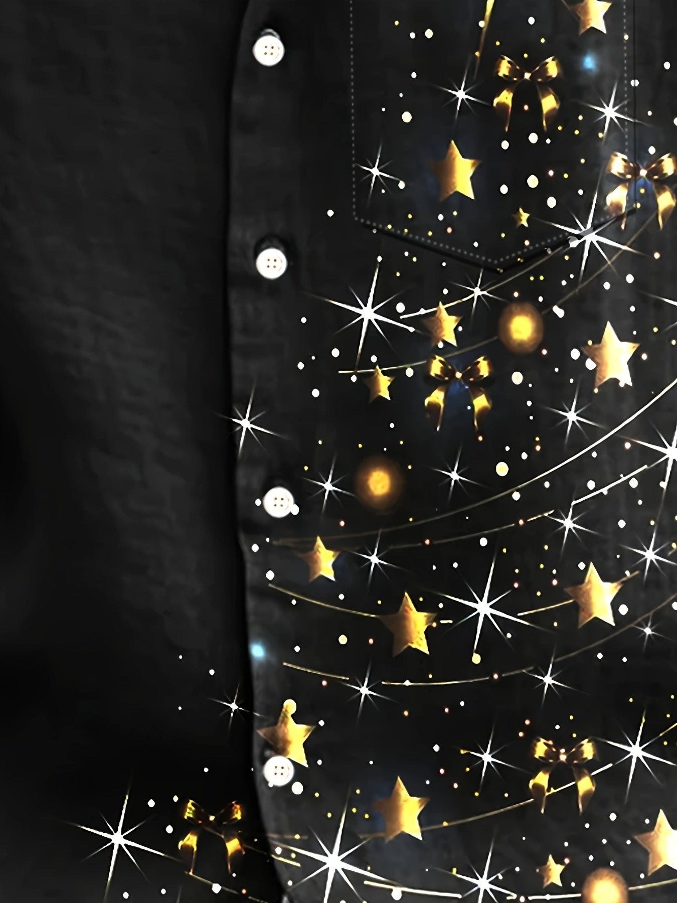 Stan | Chemise à manches longues pour homme avec imprimé brillant d'arbre de Noël