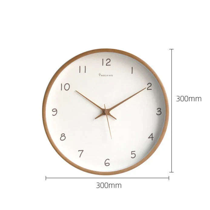 TimelessWood - minimalistinen massiivipuinen seinäkello - ainutlaatuinen muotoilu