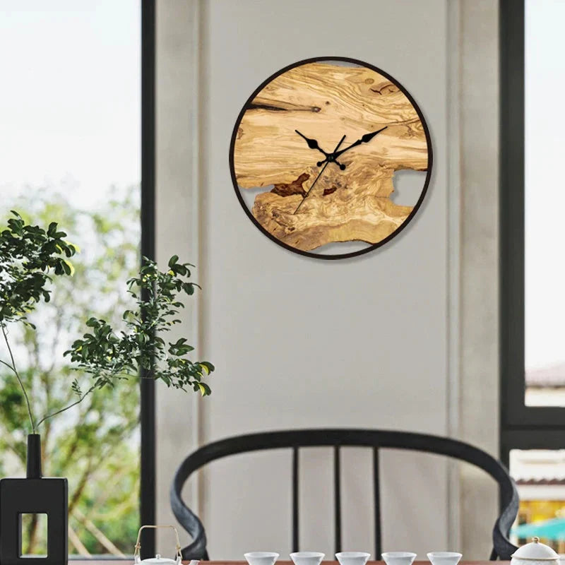 Transparent Wall Clock - Wooden Design - Stylish and Functional