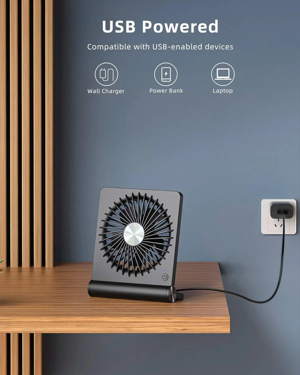 Ventilatore da scrivania USB ultra silenzioso - Potente - Compatto - A basso consumo energetico