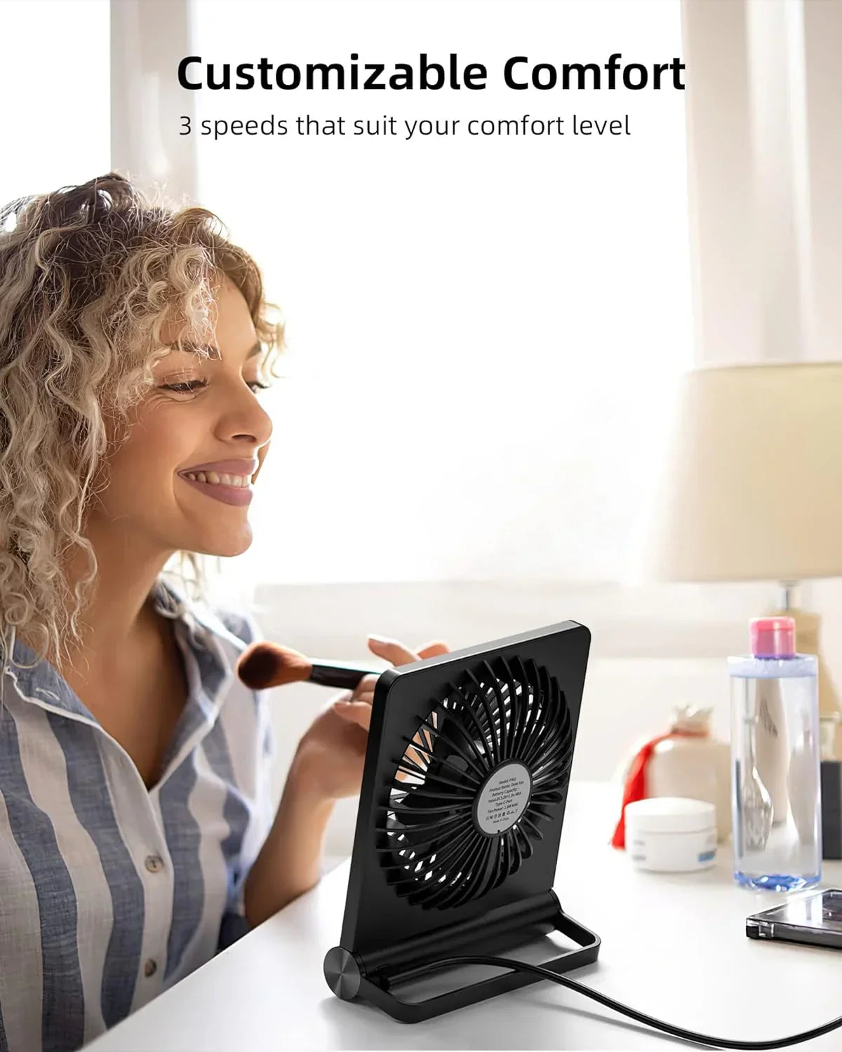 Ventilatore da scrivania USB ultra silenzioso - Potente - Compatto - A basso consumo energetico