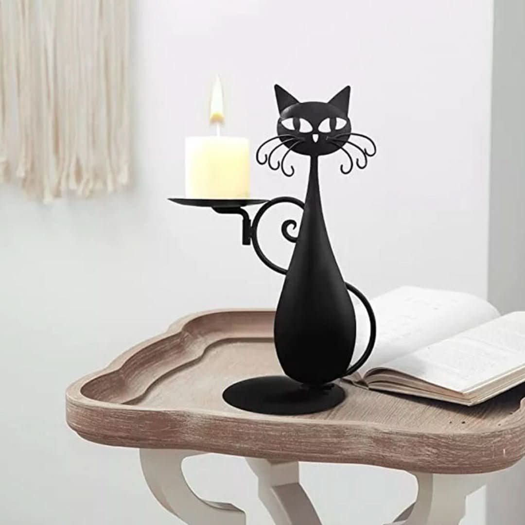Gato negro | Portavelas