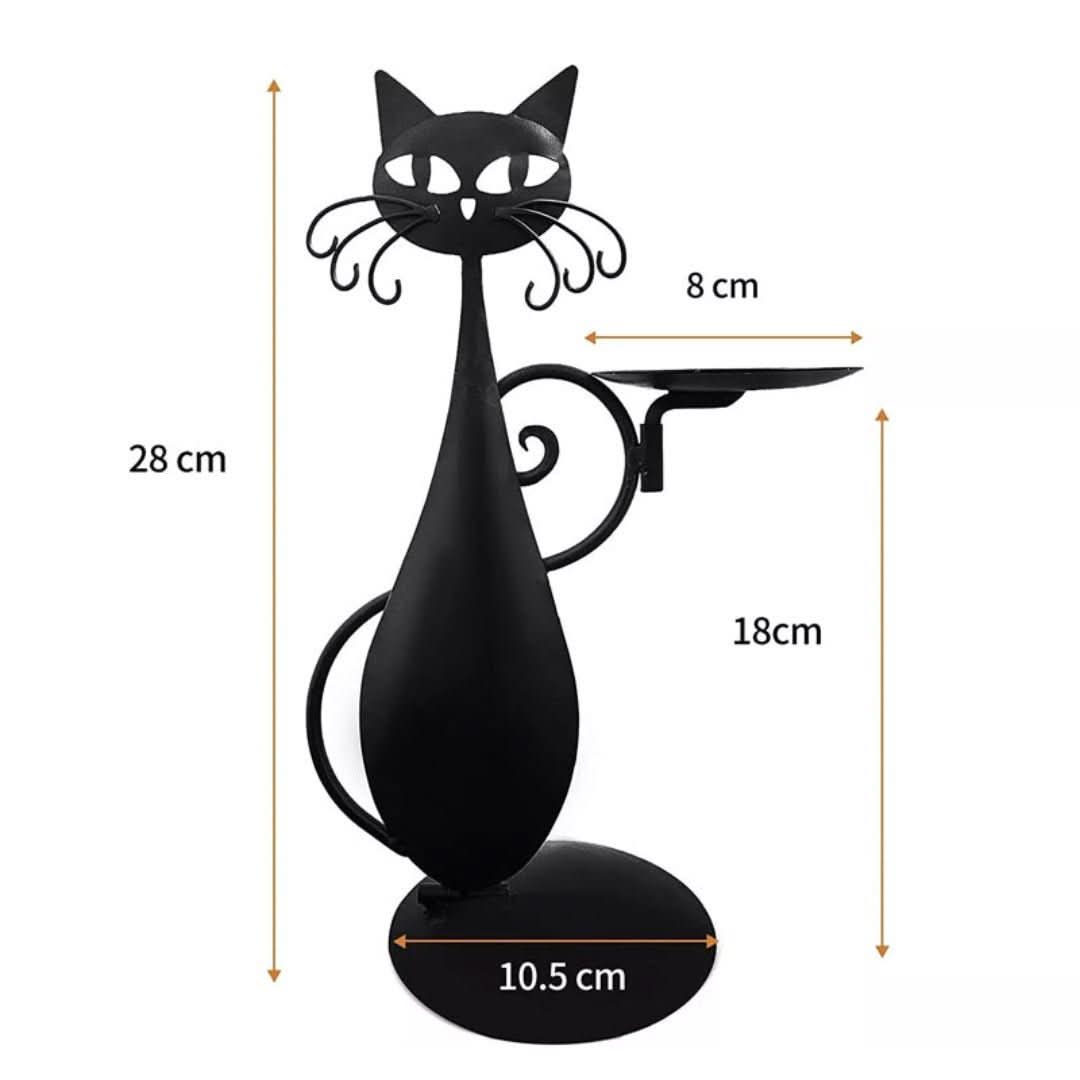 Gato negro | Portavelas
