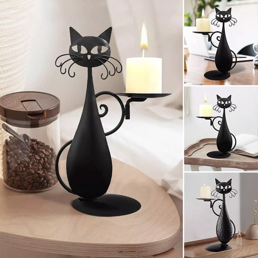 Gato negro | Portavelas