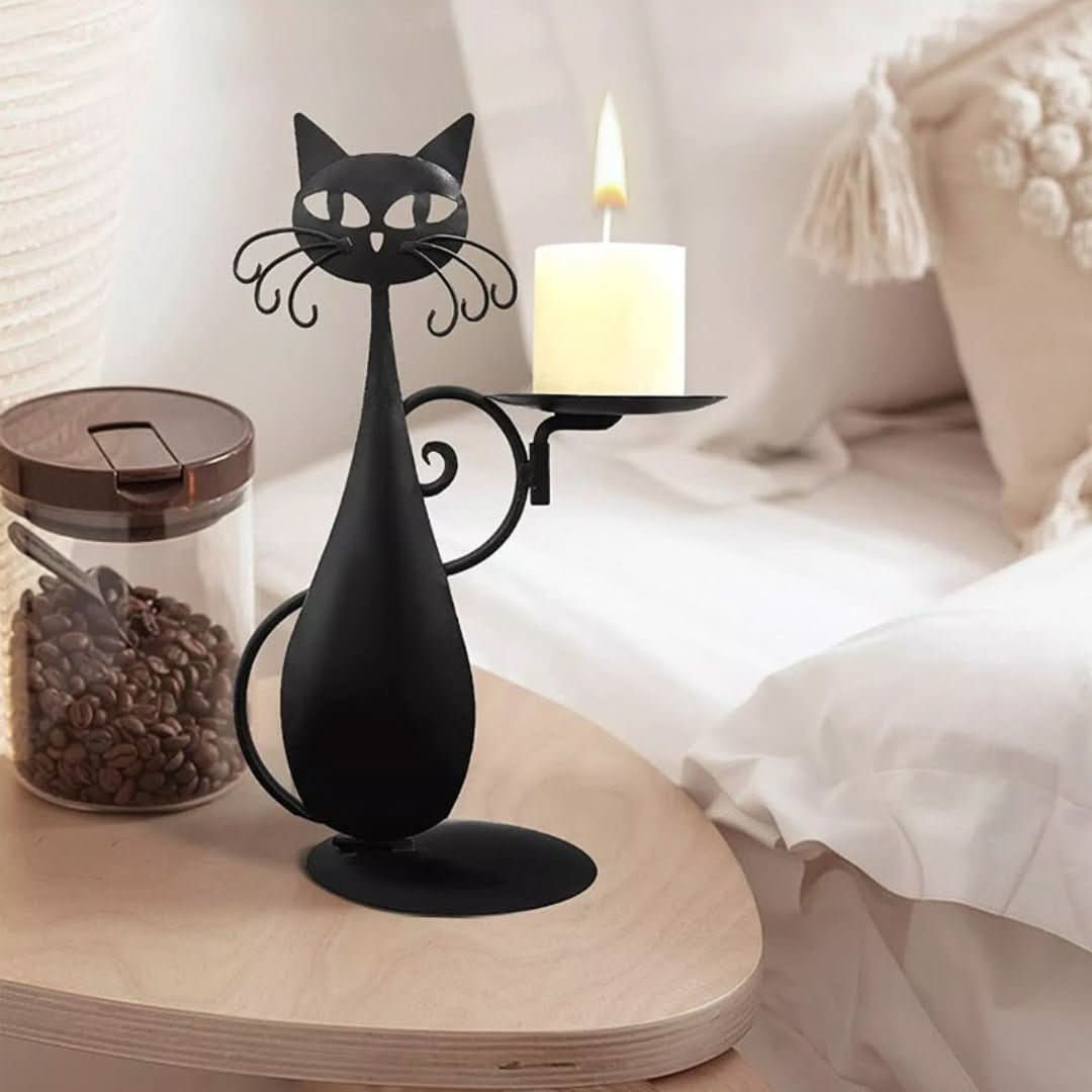 Gato negro | Portavelas