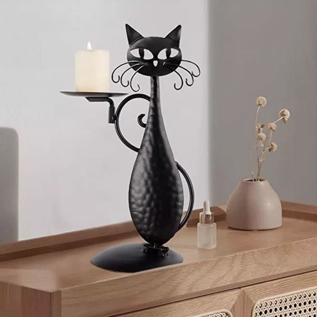 Gato negro | Portavelas