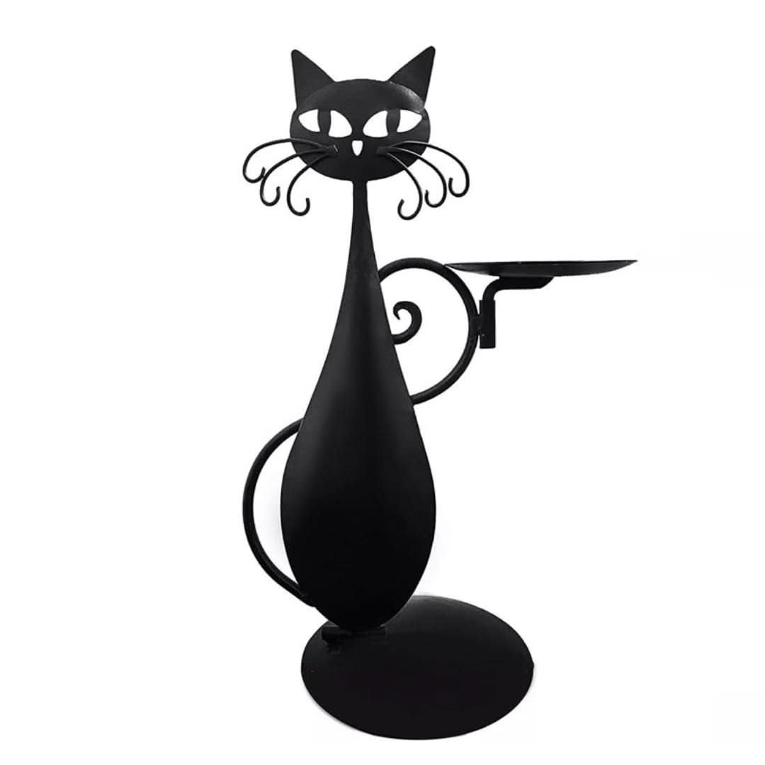 Gato negro | Portavelas