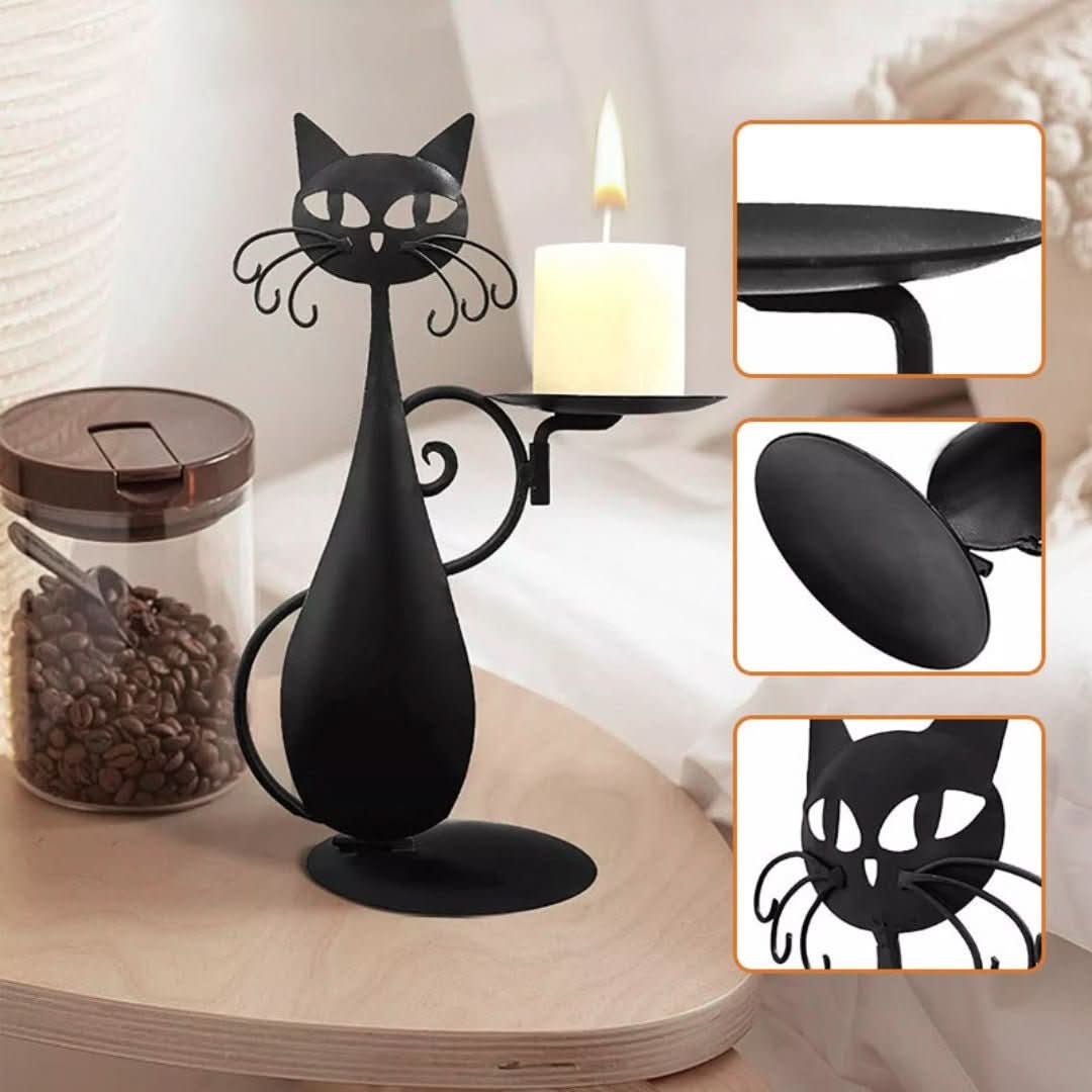 Gato negro | Portavelas