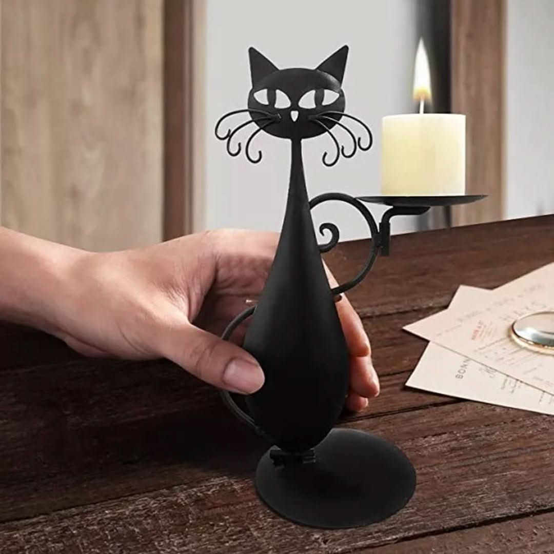 Gato negro | Portavelas