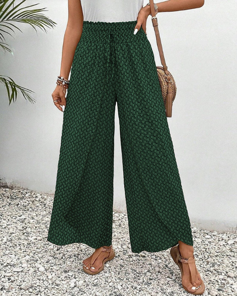 Sophie-Rae - Airy High Waist Trousers with Bohemian Print