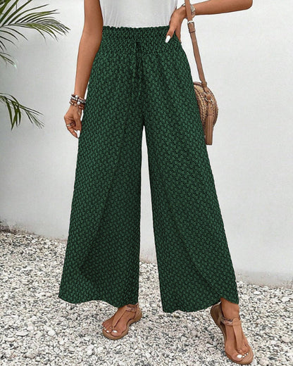 Sophie-Rae - Airy High Waist Trousers with Bohemian Print