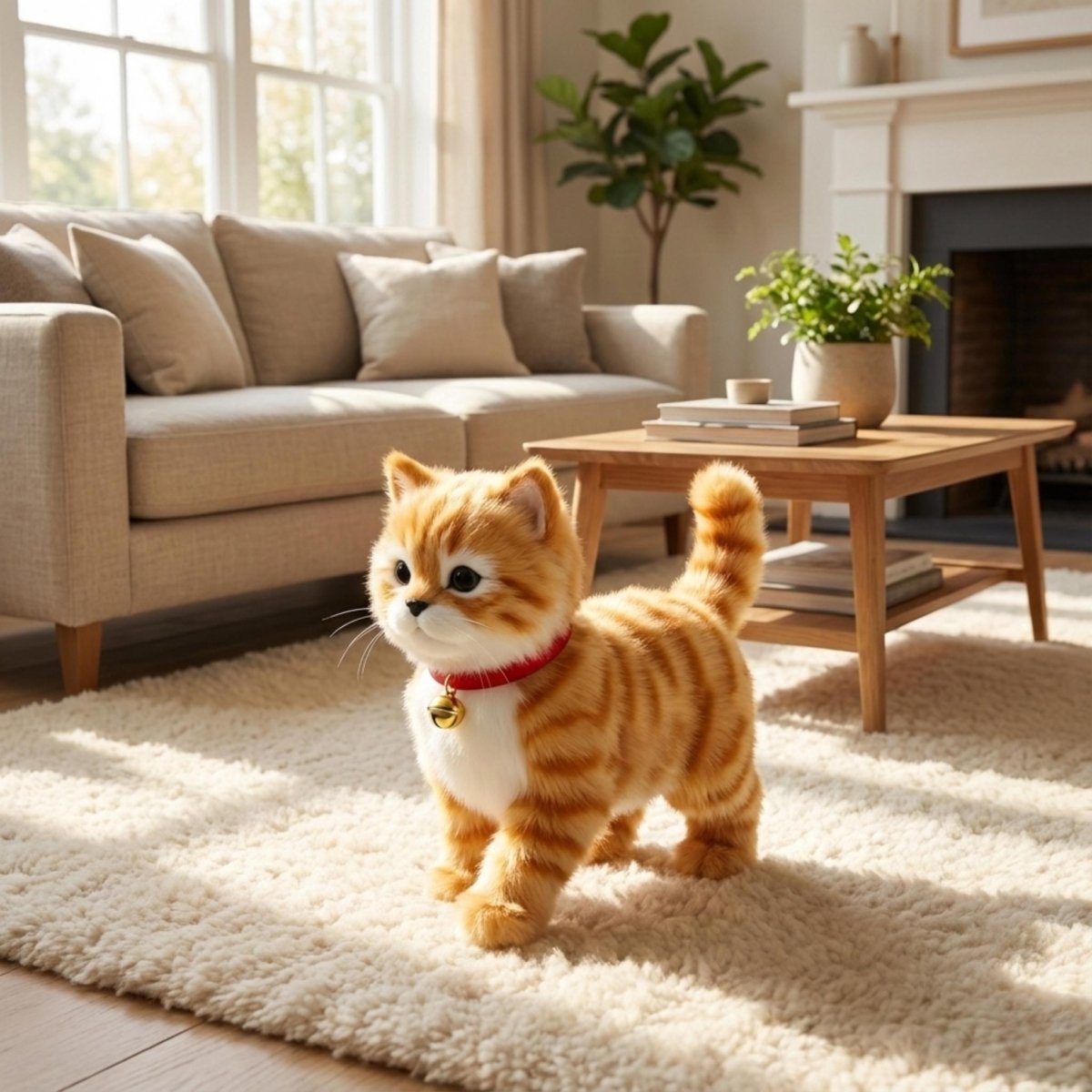 Giocattolo interattivo di peluche per gatti, con movimenti realistici, per bambini