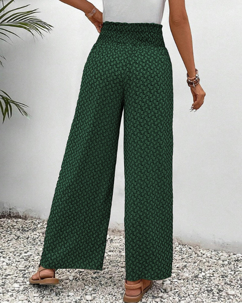 Sophie-Rae - Airy High Waist Trousers with Bohemian Print