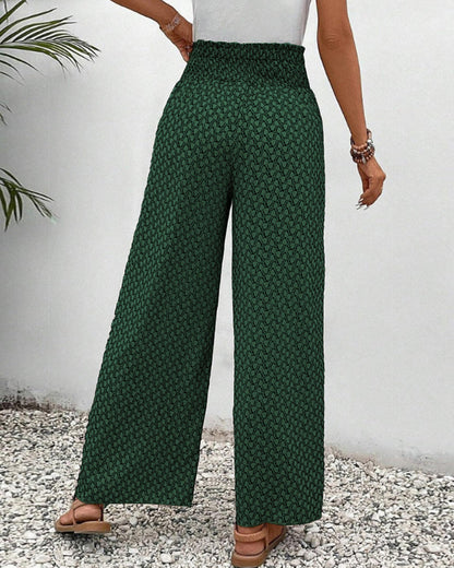 Sophie-Rae - Airy High Waist Trousers with Bohemian Print