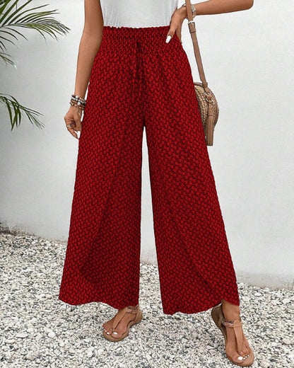 Sophie-Rae - Airy High Waist Trousers with Bohemian Print