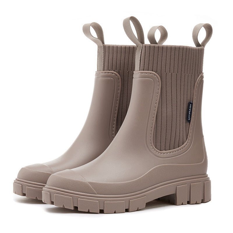 Botas de lluvia impermeables para mujer, con suela antideslizante