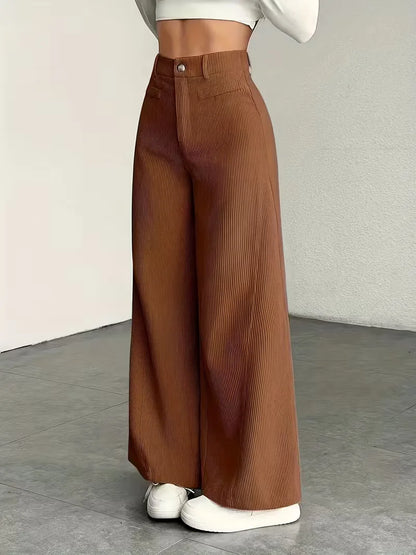 Pantalon à jambes larges taille haute