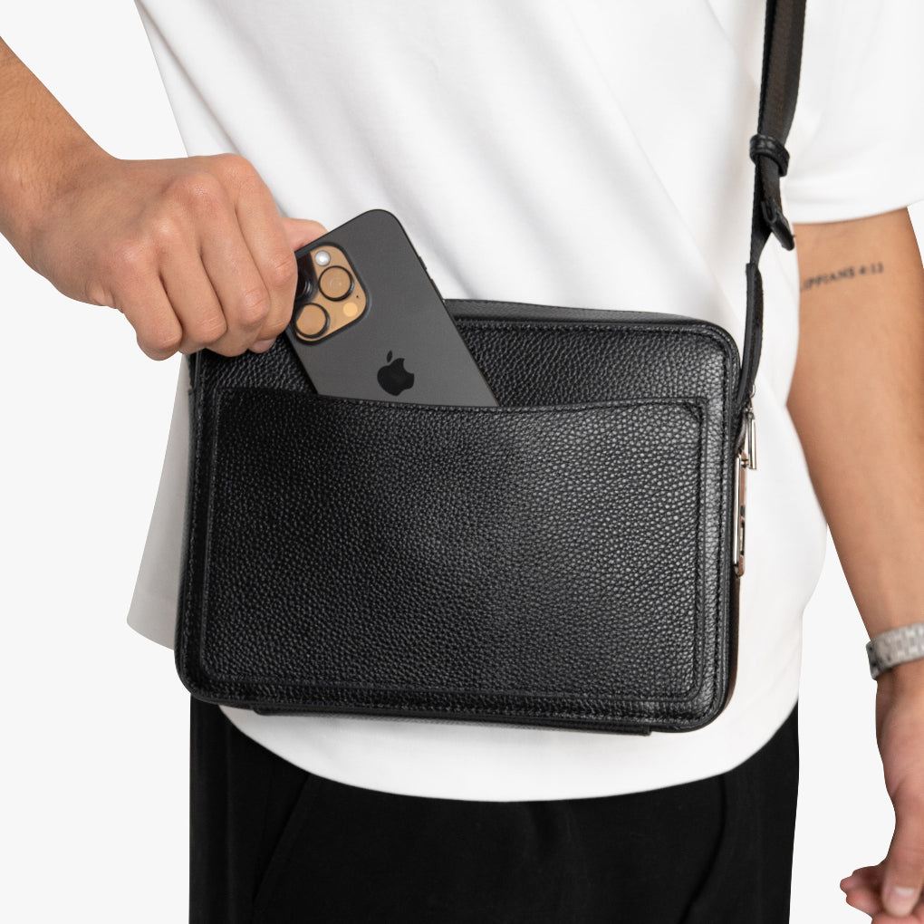 Modern Shoulder Bag with Secure Fingerprint Lock