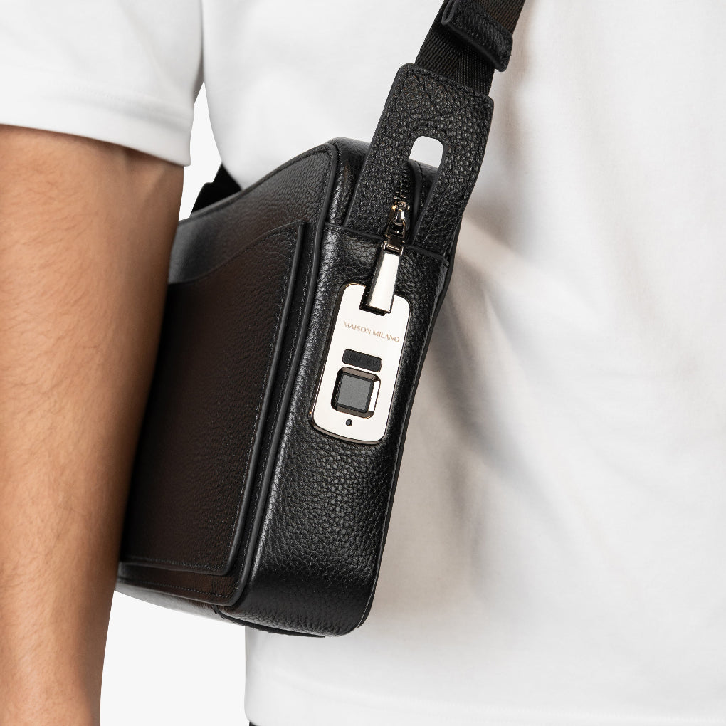 Modern Shoulder Bag with Secure Fingerprint Lock