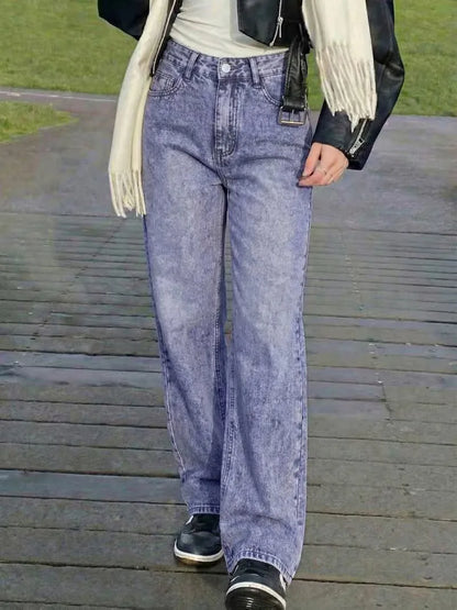 Jean droit taille mi-haute
