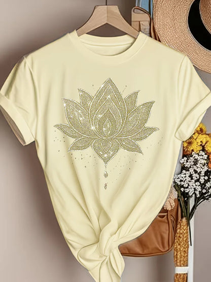 T-shirt avec imprimé fleur de lotus