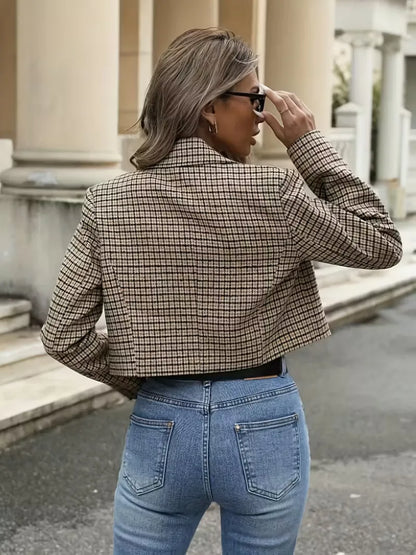 Blazer à carreaux avec manches longues