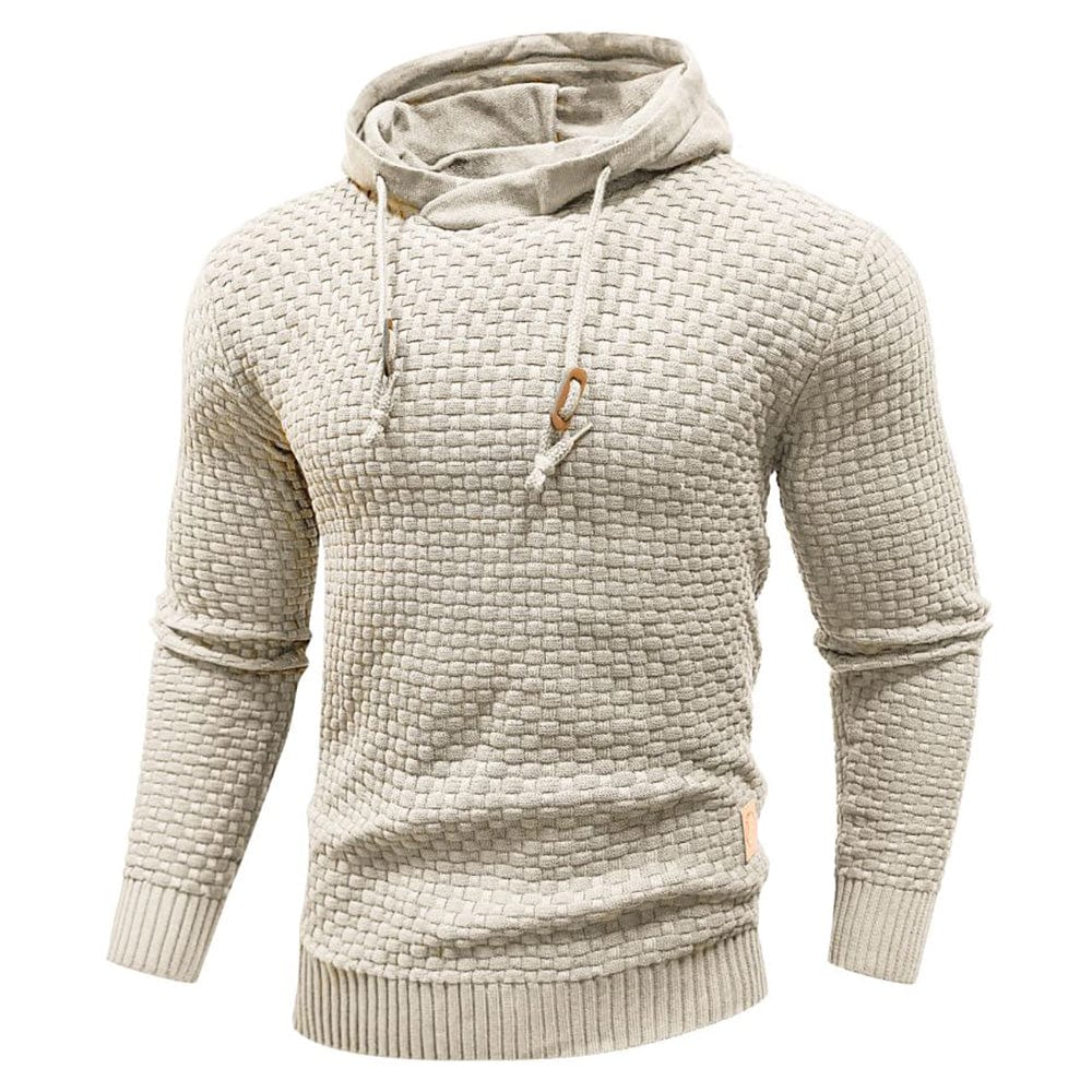 Robusta felpa con cappuccio da uomo con struttura waffle – Calda, resistente e confortevole