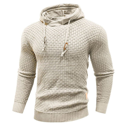 Robusta felpa con cappuccio da uomo con struttura waffle – Calda, resistente e confortevole