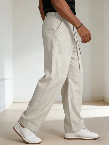 Pantalon avec ceinture à nouer