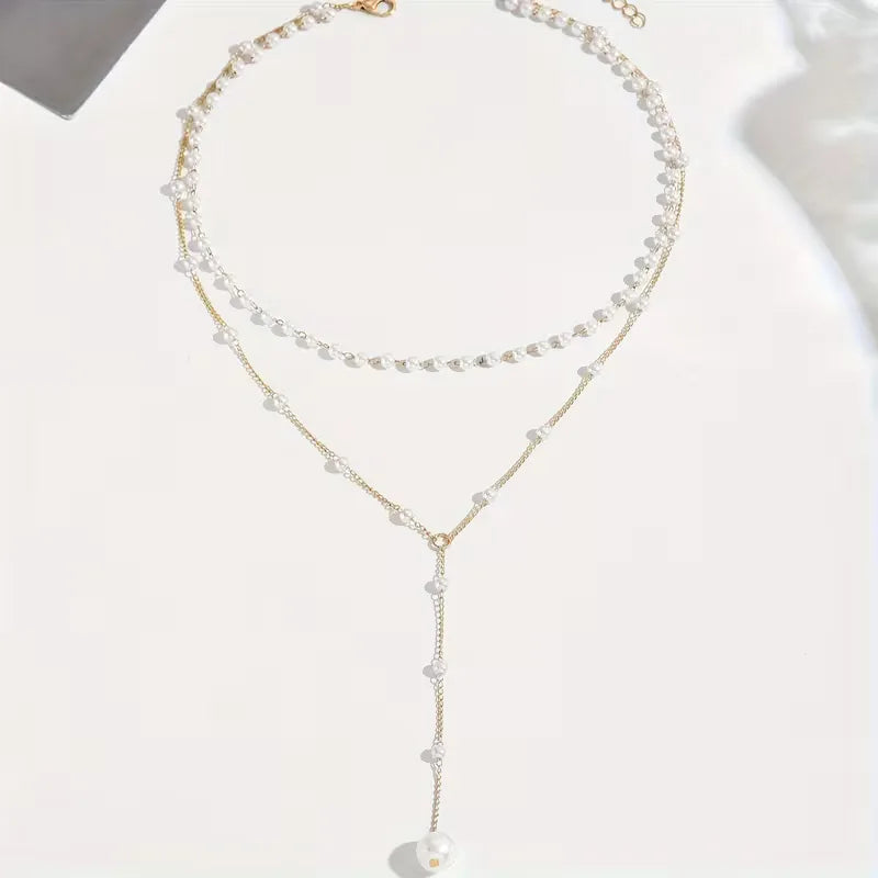 Necklace with Faux Pearls