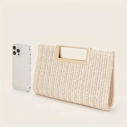 Pochette tissée avec poignée carrée